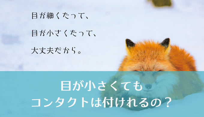 目が小さい人、細い人は、コンタクトレンズが入らない？
